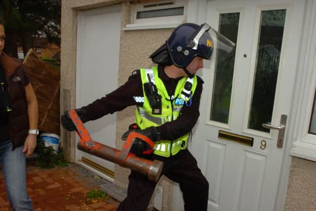 A drugs raid is carried out by Northamptonshire Police