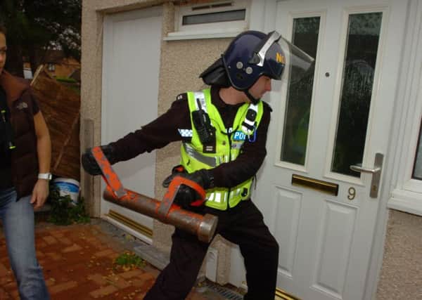 A drugs raid is carried out by Northamptonshire Police