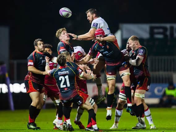 Tom Wood was in the thick of the action at Rodney Parade last Friday (picture: Kirsty Edmonds)