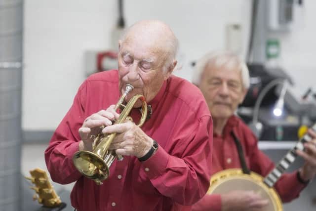 Leicestershire band J For Jazz were on hand to open the factory with a fanfare.