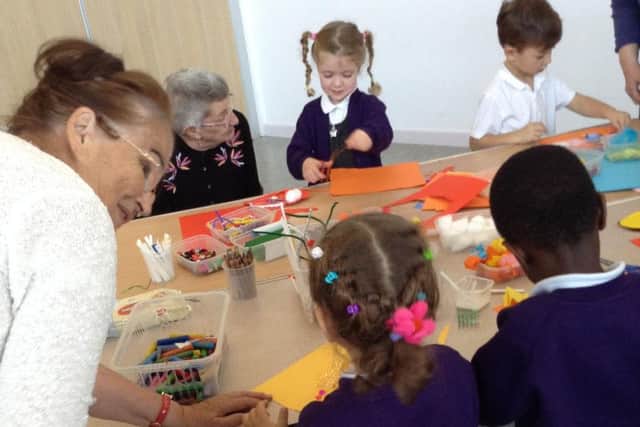Children from Green Oaks Primary Academy played with members of UnityDem.