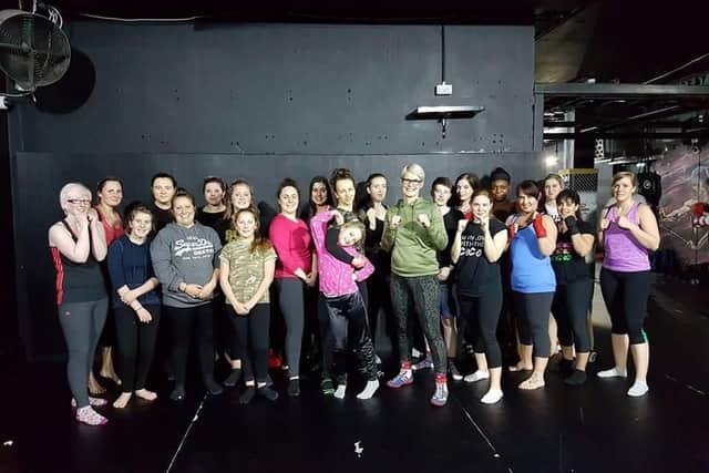 Classmates pictured at the Sol Central gym taking part in evening self defence sessions.