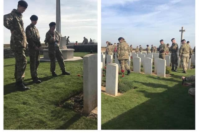 The cadets visited cemeteries as part of the tour