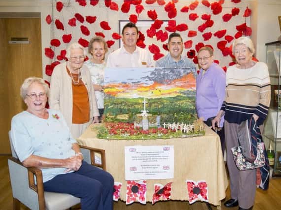 Shirley Smith's (far left) creation has been a hit with residents and staff at the retirement village. Pictures by Kirsty Edmonds