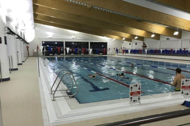 The first swimmers enjoy the new swimming pool at Brackley Leisure Centre. Photo: South Northamptonshire Council