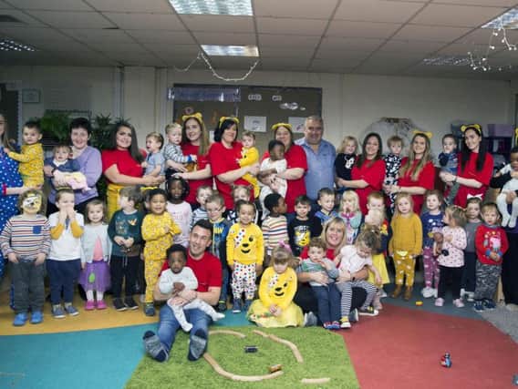 Staff and children at Totstop Day Nursery, which has been open since 2000, are hoping to raise 2,000 for charity. The nursery also has two other sites in Kettering and Duston, ran by Chris and Jenny Black.