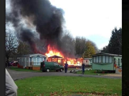 The scene in Bird Lake Pastures before the fire crews arrived