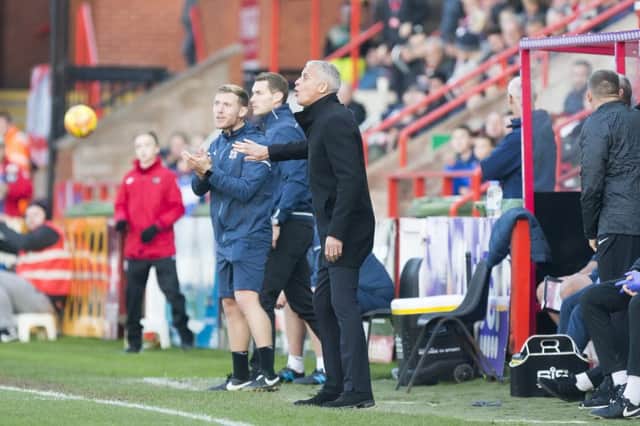 Keith Curle gives out the orders at St James Park. Picture: Kirsty Edmonds
