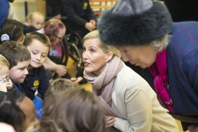 The Countess chats to children from Fairfield's signing choir