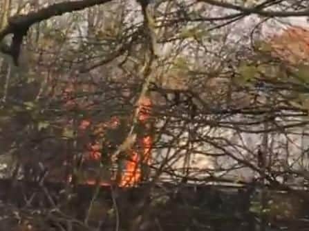 Emergency services are dealing with lorry fire in Northampton.