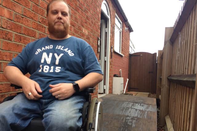 Steve Warren has had to 'throw together' his own wheelchair ramp after he was turned down for a grant.