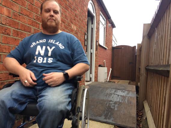 Steve Warren has had to 'throw together' his own wheelchair ramp after he was turned down for a grant.