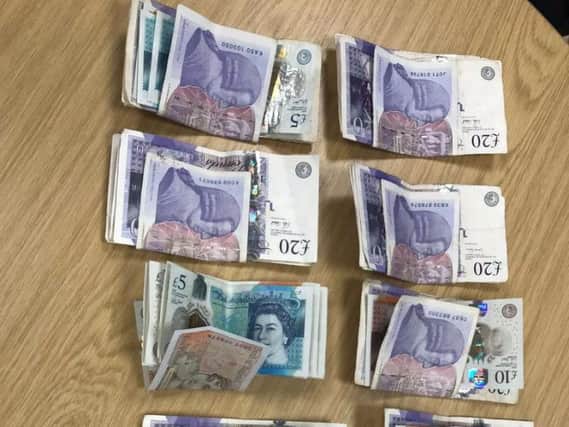 Some of the banknotes found on the alleged drug dealers