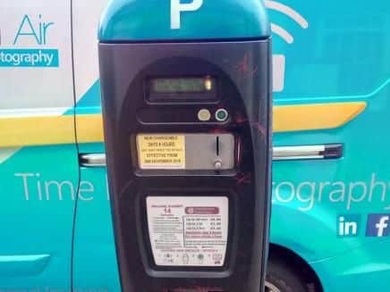 One of the new council parking meters, in Derngate
