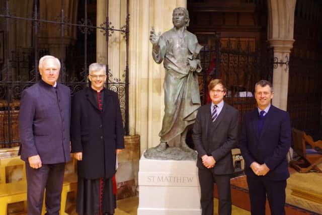 From left, David Laing, Canon Nicholas Setterfield, Justin Miller and Simon Toyne at the launch of the St Matthew's Music Foundation.