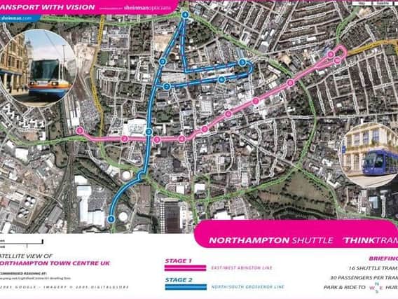 The proposed tram routes