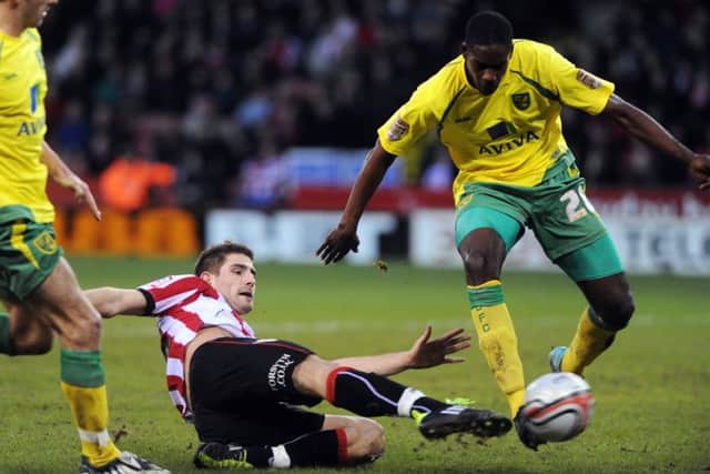 Leon Barnett in action for Norwich against Sheffield United