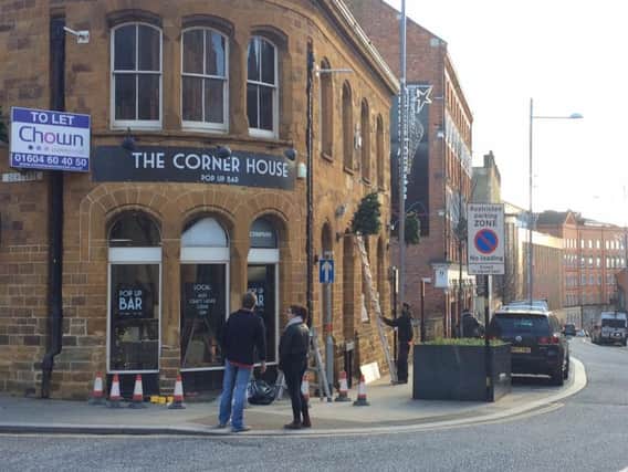The sign has gone up at The Corner House - a pop-up bar in Northampton for this December only.