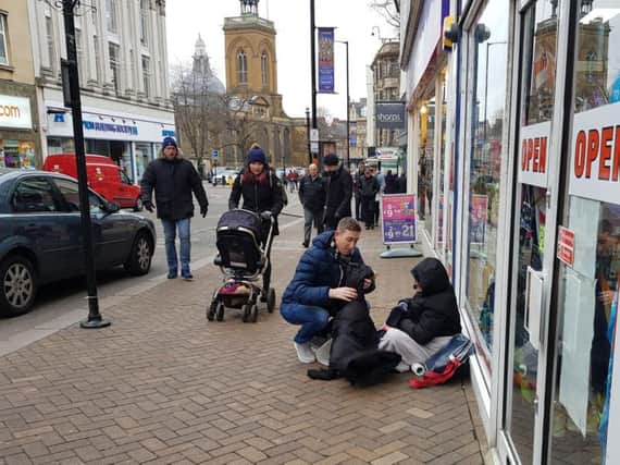 This picture was taken yesterday (Tuesday) in Northampton town centre.