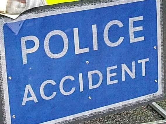 A pedestrian has reportedly been injured in a crash involving a lorry.