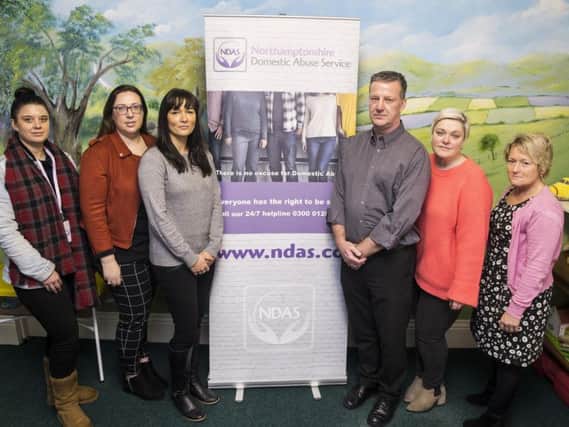 Staff and volunteers at Northamptonshire Domestic Abuse Service have issued a plea for more money to fund staff and their refuges. Pictured L-R: Jolene Taylor, Zoe Tatham, Natriece Westwood, Pierre Ellson, Coleen Brown and Sue O'Sullivan.