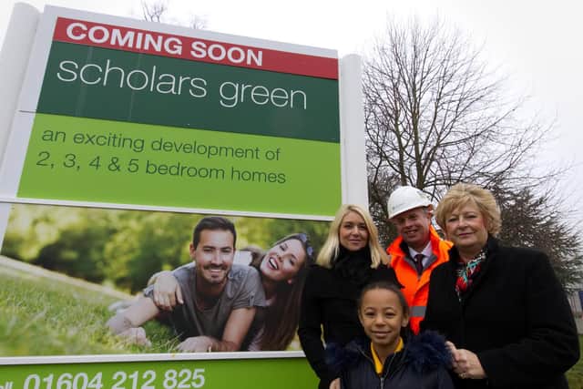 Eight-year-old Maisie Dearsley has left her mark on Northampton after naming a new housing development in Boughton Green Road.