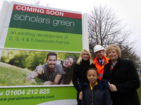 Eight-year-old Maisie Dearsley has left her mark on Northampton after naming a new housing development in Boughton Green Road.