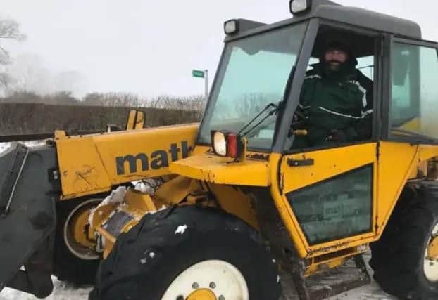 Tim Stevens spent five hours this morning clearing a snowy Northampton road.