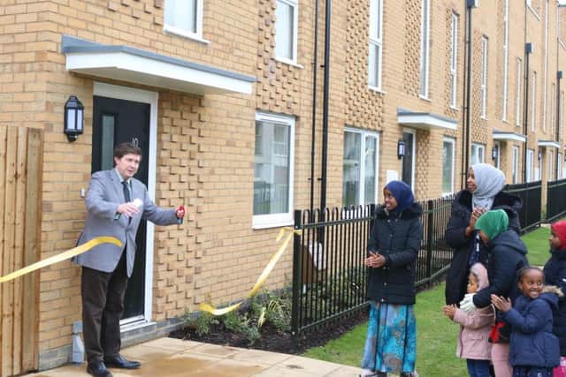 Northampton South MP Andrew Lewer cut the ribbon on Friday to unveil the new homes.