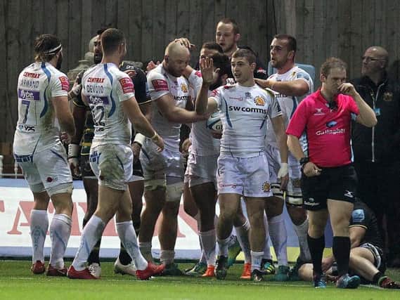 Exeter scored four times at Franklin's Gardens but were beaten by Saints (picture: Sharon Lucey)