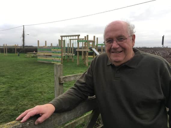 Ray Henman pictured by the children's play park in Brafield-on-the-Green, which he helped campaign for back in the 1970s.