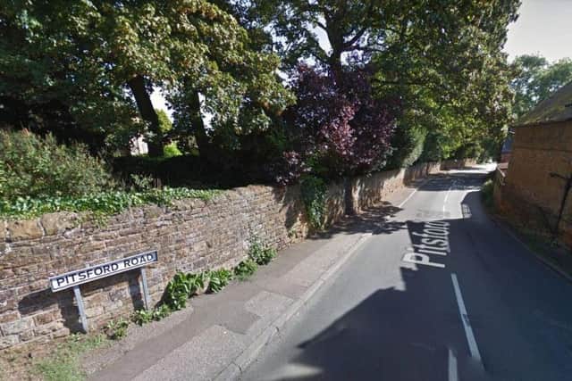 The incident took place in Pitsford Road, Chapel Brampton, two days ago, Northamptonshire Police today said. Credit: Google Maps.
