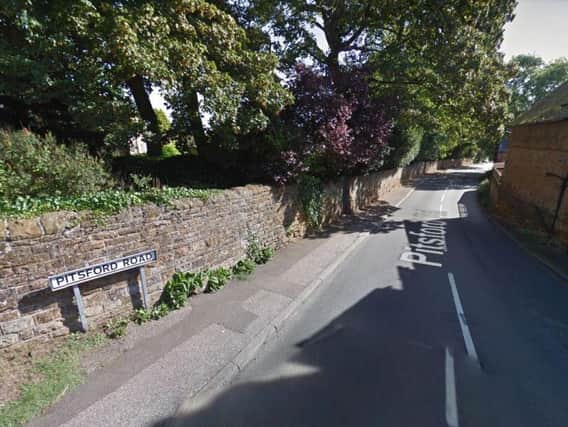 The incident took place in Pitsford Road, Chapel Brampton, two days ago, Northamptonshire Police today said. Credit: Google Maps.