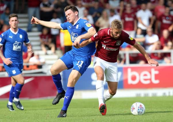 Action from the Cobblers' 1-1 draw with Tranmere at the PTS Academy Stadium in September