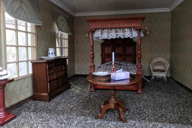 Each room of the 6ft by 6ft dolls house comes fully equipped with tiny furniture.