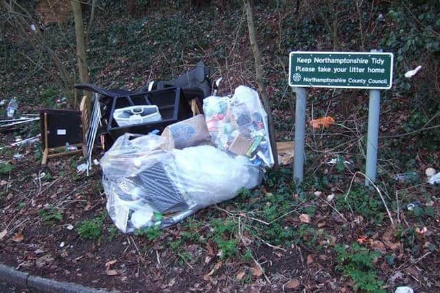 This fly-tipping pile has been in Upton for about a month, one resident claims.