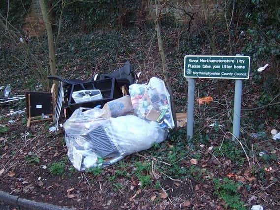 This fly-tipping pile has been in Upton for about a month, one resident claims.