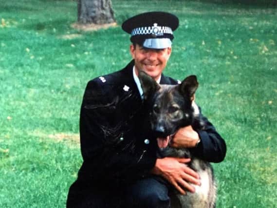 Police Dog Bryn died defending his handler PC Churms in Irthlingborough 20 year ago.