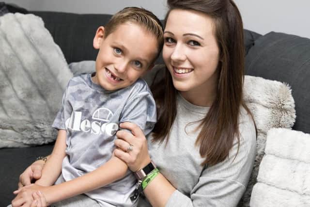 Six-year-old Archie Kambanis of Duston has a rare muscle-wasting condition called Spinal Muscular Atrophy (SMA). His mum, Kay, is now calling for a potentially life-changing drug to become available on the NHS. Credit: Kirsty Edmonds.