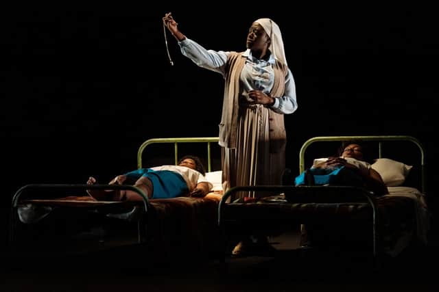 Michelle Asante as Sister Evangelique (standing), Gabrielle Brooks as Alphonsine, Yasmin Mwanza as Anathalie. Picture: Manuel Harlan