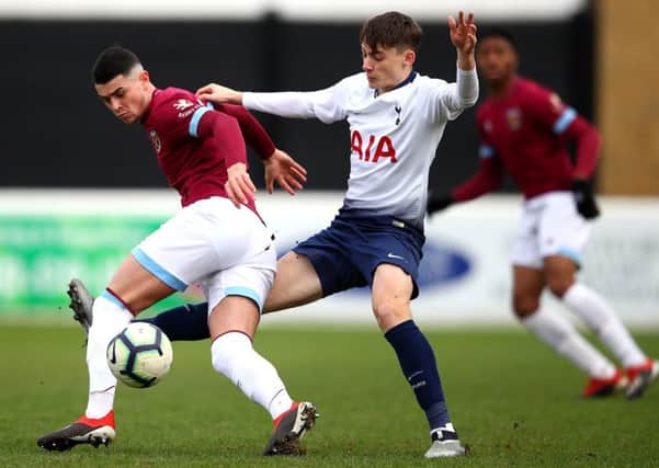 Joe Powell in action for West Ham United Under-23s against Spurs on January 13 (Photo by Alex Pantling/Getty Images)
