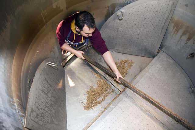 Brewer Ed Garner pictured cooking the grains in the brewery.  Picture credit: Kirsty Edmonds.