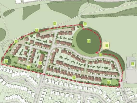 An indicative masterplan of the layout of the approved site at Parklands