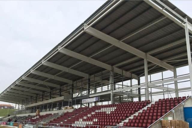 The east stand is at the centre of the court case