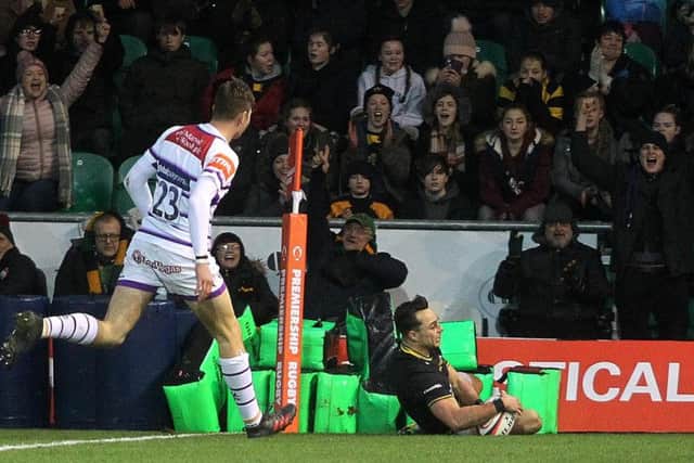 Tom Collins scored for Saints against Leicester (pictures: Sharon Lucey)
