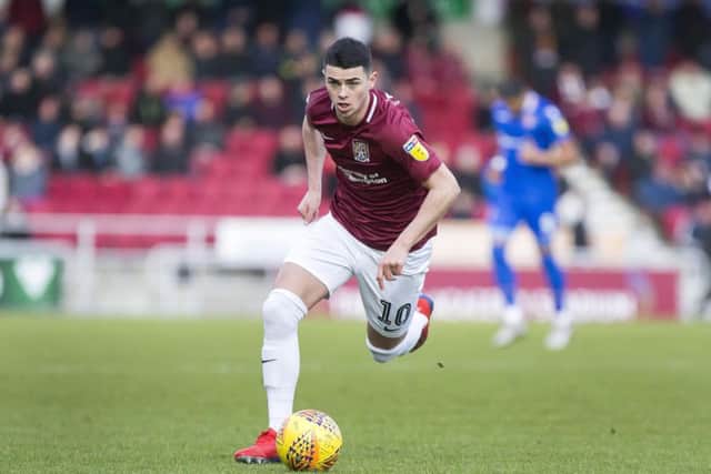 Joe Powell drives forward. Picture: Kirsty Edmonds