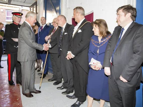 HRH greeted leader of the county council Matt Golby, leader of the borough council Johnathon Nunn, The Mayor of Northampton councillor Tony Ansell, mayoress Jayne Crofts and Andrew Lewer MP Northampton South. Pictures: Kirsty Edmonds.