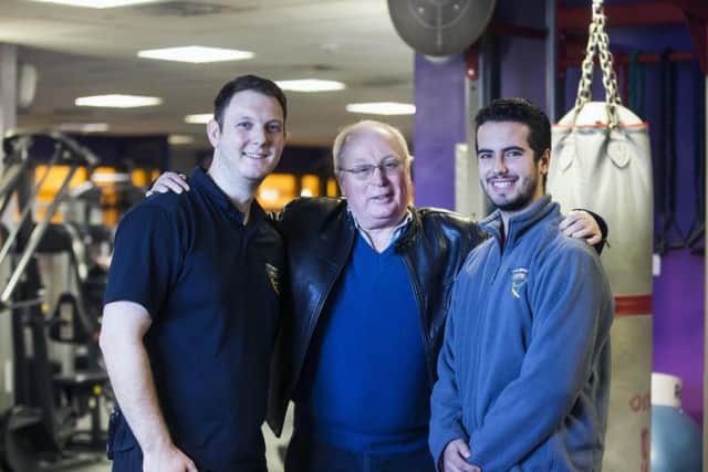 Danes Camp leisure centre supervisor Michael Jinks with Alan Burgin and staff member Scott Digby.