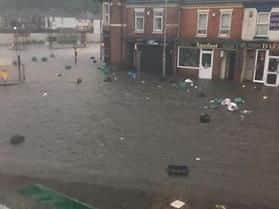 Up to 900mm of water collected on St Leonard's Road.