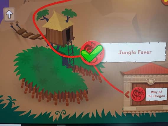 A screenshot of the game that children taking the Dyslexia Diagnostics test play as part of the free assessment. It is called Dyslexia Quest which was developed by Nessy Learning.